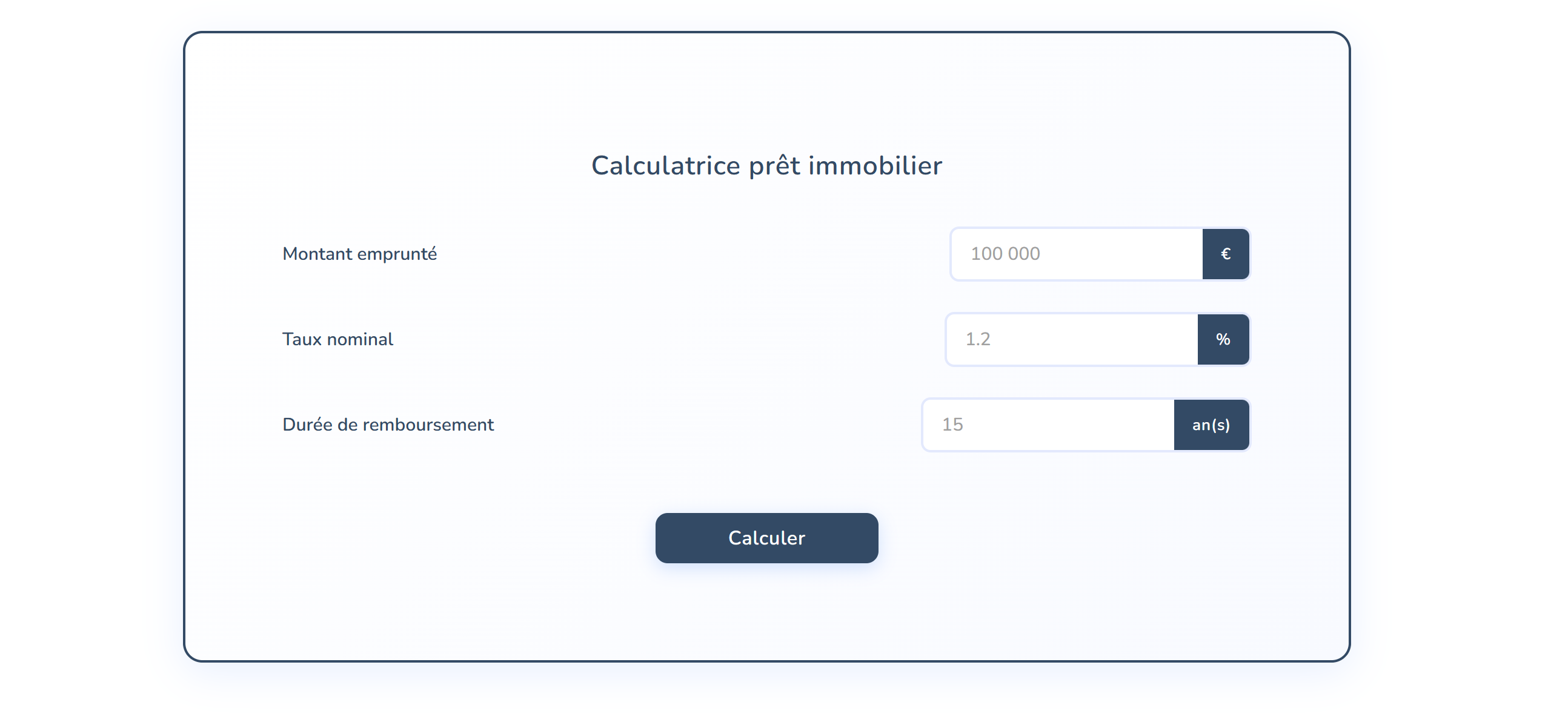 Mortgage loan calculator